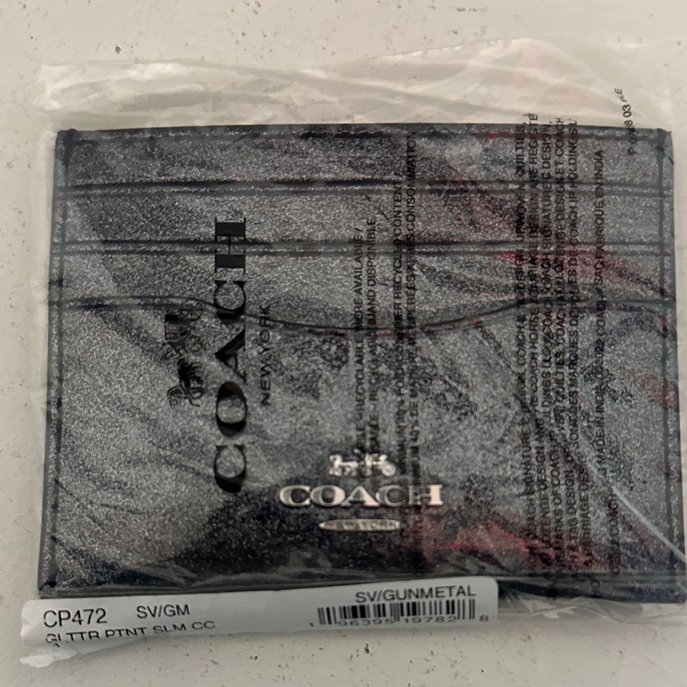 Coach Gunmetal Card Holder-Women’s